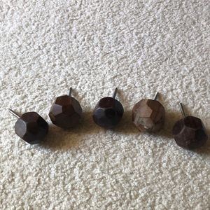 Drawer Knobs Rustic Wood Octagon 3 Dimensional Shape